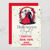 Rotes Halloween-Einladung Einladung (Vorne/Hinten)