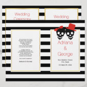 Rotes Halloween-Hochzeitsprogramm (Vorne/Hinten)