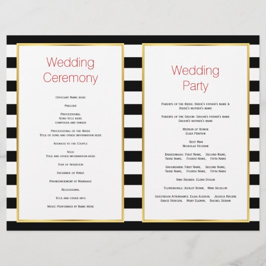 Rotes Halloween-Hochzeitsprogramm (Rückseite)