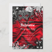 Rotes Halloween Magisches Nachtmasquerade-Party Einladung (Vorderseite)