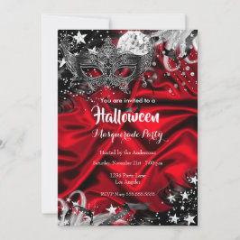 Rotes Halloween Magisches Nachtmasquerade-Party Einladung