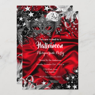 Rotes Halloween Magisches Nachtmasquerade-Party Einladung