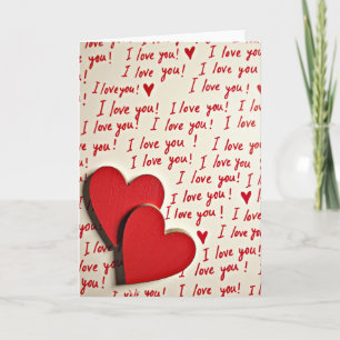 Rotes handgeschriebenes Valentinsliebeskarte Karte