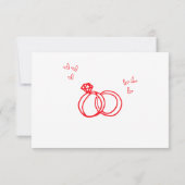 Rotes handgezeichnetes Herz Whimsical moderne Hoch Save The Date (Rückseite)
