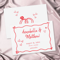 Rotes handgezeichnetes Herz Whimsical moderne Hoch