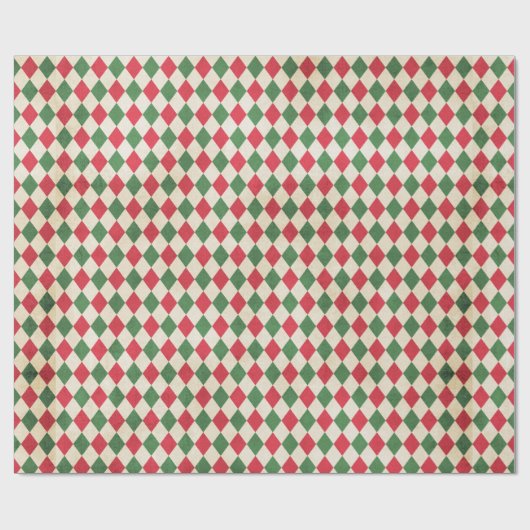 Rotes Harlequin-Muster Geschenkpapier (Flach)