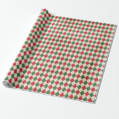 Rotes Harlequin-Muster Geschenkpapier (Ungerollt)