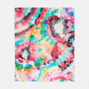 Rotes Hartes Grunge. Shibori-Muster. Goldener Pins Fleecedecke