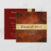 Rotes Hartglas-Klasse Einladung von Abschlüssen (Vorne/Hinten)