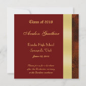 Rotes Hartglas-Klasse Einladung von Abschlüssen (Rückseite)