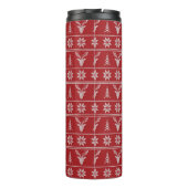 Rotes hässliches Weihnachtspulli Thermosbecher (Rückseite)