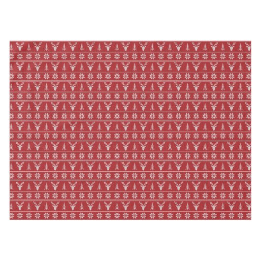 Rotes hässliches Weihnachtspulli Tischdecke (Vorderseite (Horizontal))