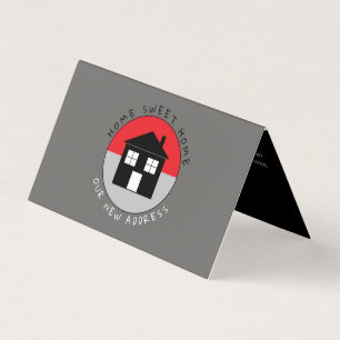 Rotes Haus-Logo, Änderung der Adresskarte Visitenkarten