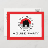 Rotes Haus-Logo, Party Einladung für den Haushalt (Vorne/Hinten)