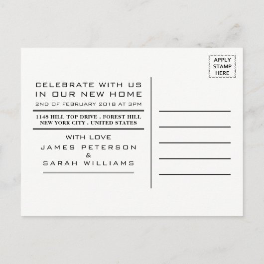 Rotes Haus-Logo, Party Einladung für den Haushalt (Rückseite)