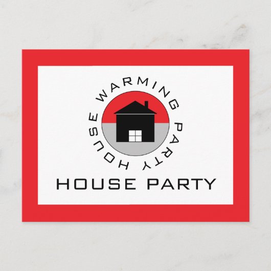 Rotes Haus-Logo, Party Einladung für den Haushalt (Vorderseite)
