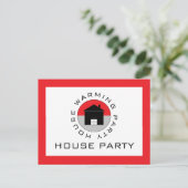 Rotes Haus-Logo, Party Einladung für den Haushalt (Stehend Vorderseite)
