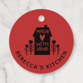 Rotes Haus mit Liebe Geschenkanhänger (Rückseite)