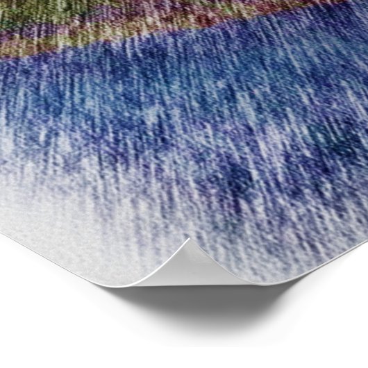 Rotes Haus zeichnend Poster (Ecke)