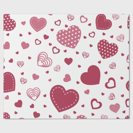 Rotes Heart Packpapier (Flach)