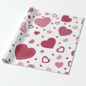 Rotes Heart Packpapier (Ungerollt)