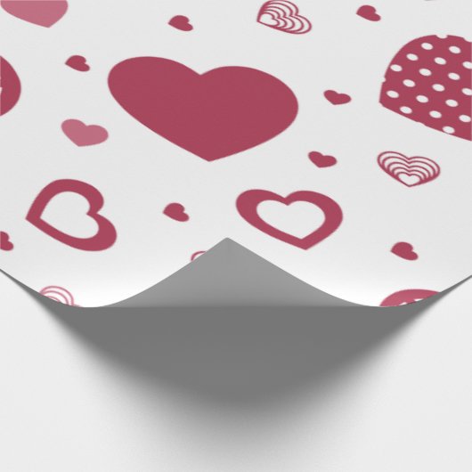 Rotes Heart Packpapier (Ecke)