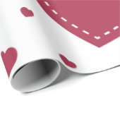 Rotes Heart Packpapier (Rolleneckpunkt)