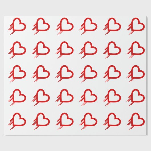 Rotes Heartbleed Wanzen-Logo-blutendes Herz für Geschenkpapier (Flach)