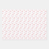 Rotes helles Rosa Herz Geschenkpapier Set (Vorderseite)