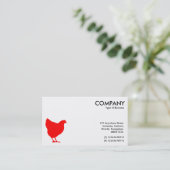 Rotes Henne-Symbol - Weiß Visitenkarte (Stehend Vorderseite)