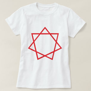 Rotes Heptagram T-Shirt