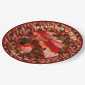 Rotes Herbst lässt Personalisiertes Party Pappteller (Schrägansicht)