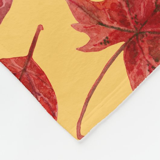 Rotes Herbstblatt Fleecedecke (Ecke)