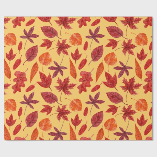 Rotes Herbstblatt Geschenkpapier (Flach)