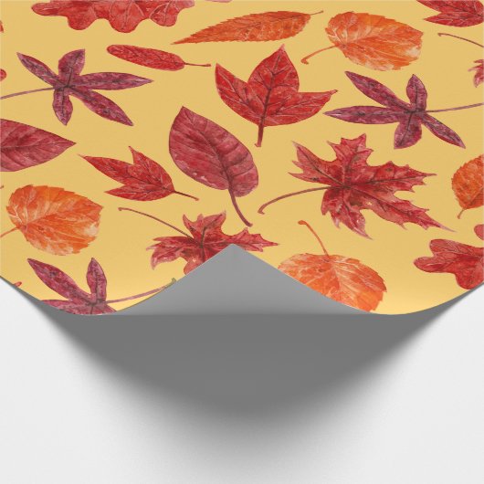Rotes Herbstblatt Geschenkpapier (Ecke)