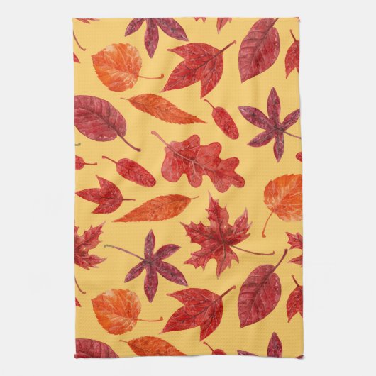 Rotes Herbstblatt Geschirrtuch (Vertikal)