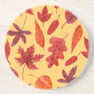 Rotes Herbstblatt Getränkeuntersetzer