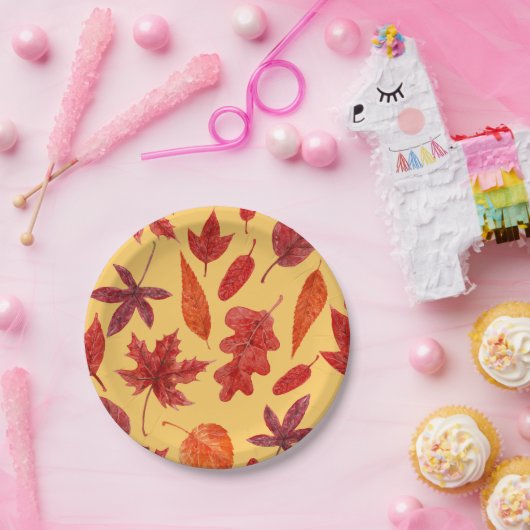 Rotes Herbstblatt Pappteller (Party)
