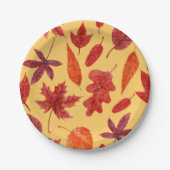 Rotes Herbstblatt Pappteller (Vorderseite)