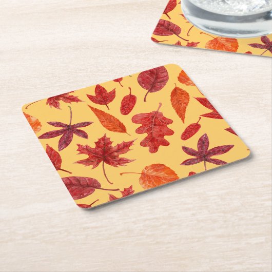 Rotes Herbstblatt Rechteckiger Pappuntersetzer (angewinkelt)