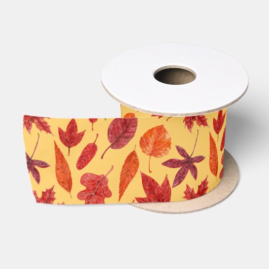 Rotes Herbstblatt Satinband (Spule)