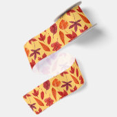 Rotes Herbstblatt Satinband (Rückseite)