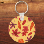 Rotes Herbstblatt Schlüsselanhänger (Vorderseite)