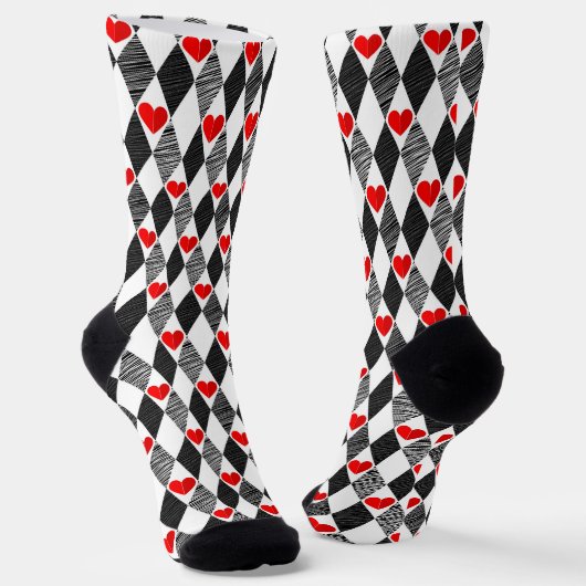 Rotes Herz Abstract Socken (Gewinkelt)