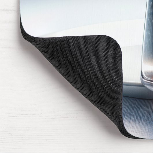 Rotes Herz an einer Gabel Mousepad (Ecke)