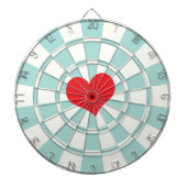 ROTES HERZ Aqua und Weiß Dartscheibe (vorne)