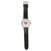 Rotes Herz Armbanduhr (Flach)