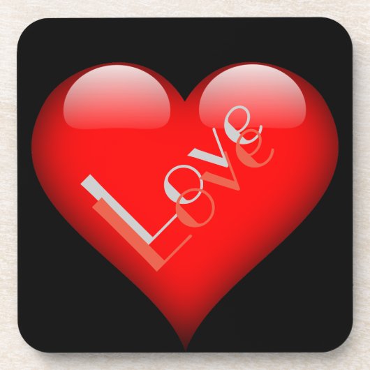 Rotes Herz Attraktive Pariser Liebe Hochzeit Getränkeuntersetzer (Vorderseite)