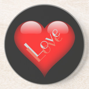 Rotes Herz Attraktive Pariser Liebe Hochzeit Getränkeuntersetzer