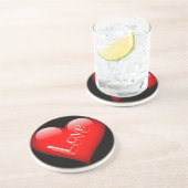 Rotes Herz Attraktive Pariser Liebe Hochzeit Getränkeuntersetzer (Seite)